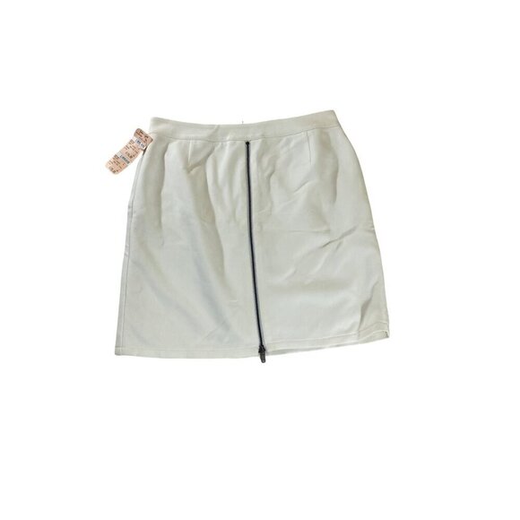NWT Bailey 44 Women's White Double Front Zip Mini Skirt - Large - Picture 1 of 12